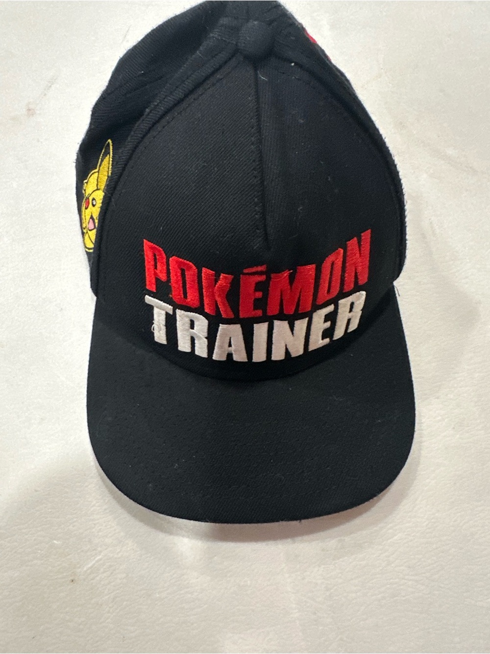 Black Pokémon Trainer Embroidered Snapback Baseball Cap